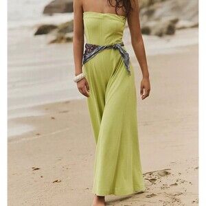 Free People Free-Est Kamora One-Piece Tube Jumpsuit Dress Solid Beach S 287055